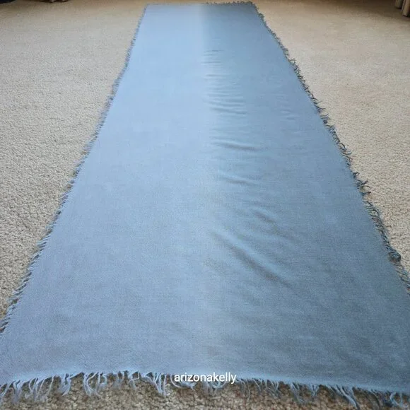 Ombre Cashmere Scarf Blue Gradient Woven - Picture 3 of 8